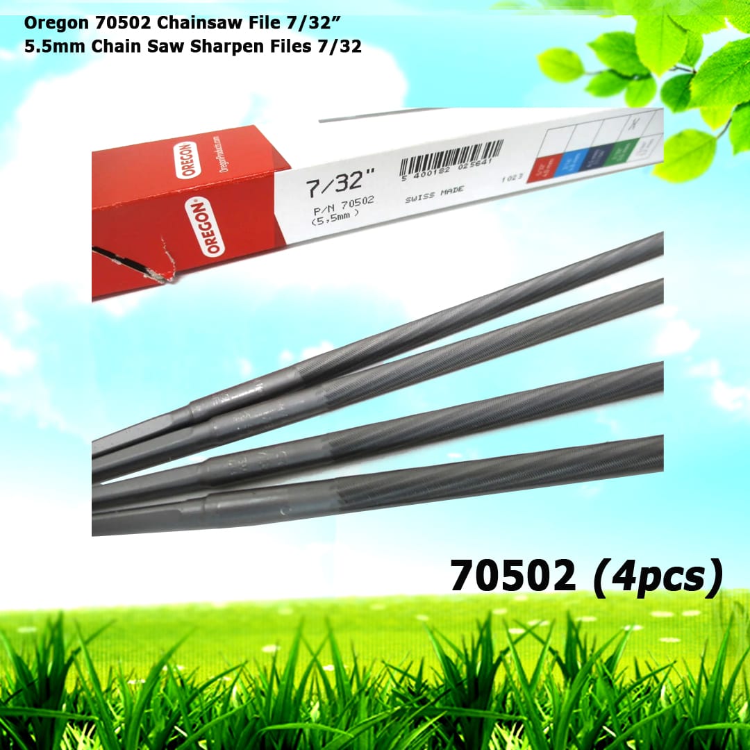 4 Oregon 70502 Chainsaw File 7/32" or 5.5mm Chain Saw Sharpen Files 7/32