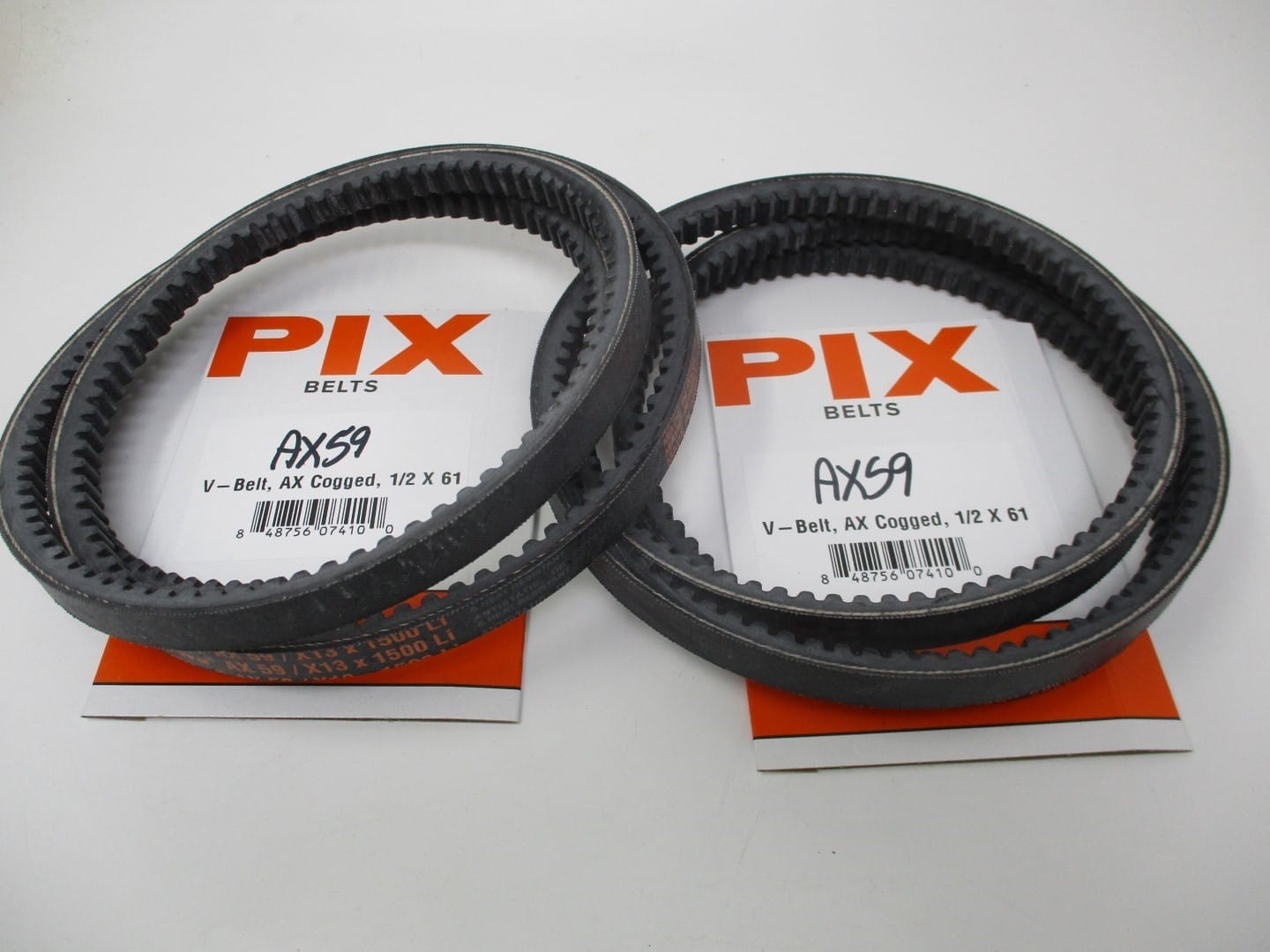 2 Pix AX59 ½” X 61” Cogged V-Belt Industrial 1/2 X 61