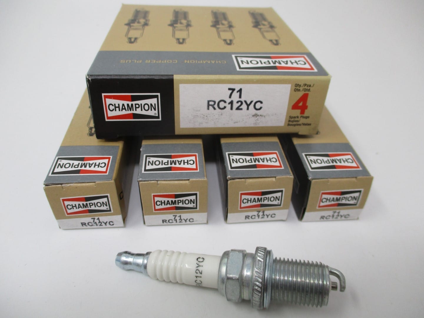 4 Genuine Champion RC12YC 71G Spark Plugs Copper Plus Nickel RC12 Cross NGK BKR5E 7938