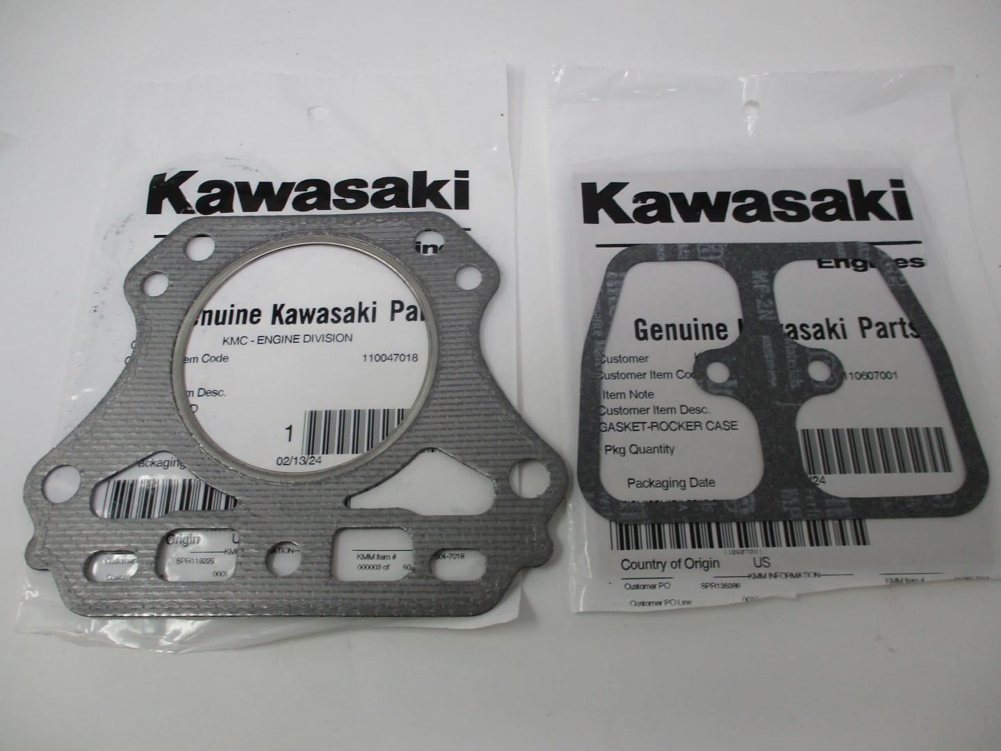 Genuine Kawasaki 11004-7018 & 11060-7001 Head & Valve Gasket FH381V FH430V FH480V - Image 2