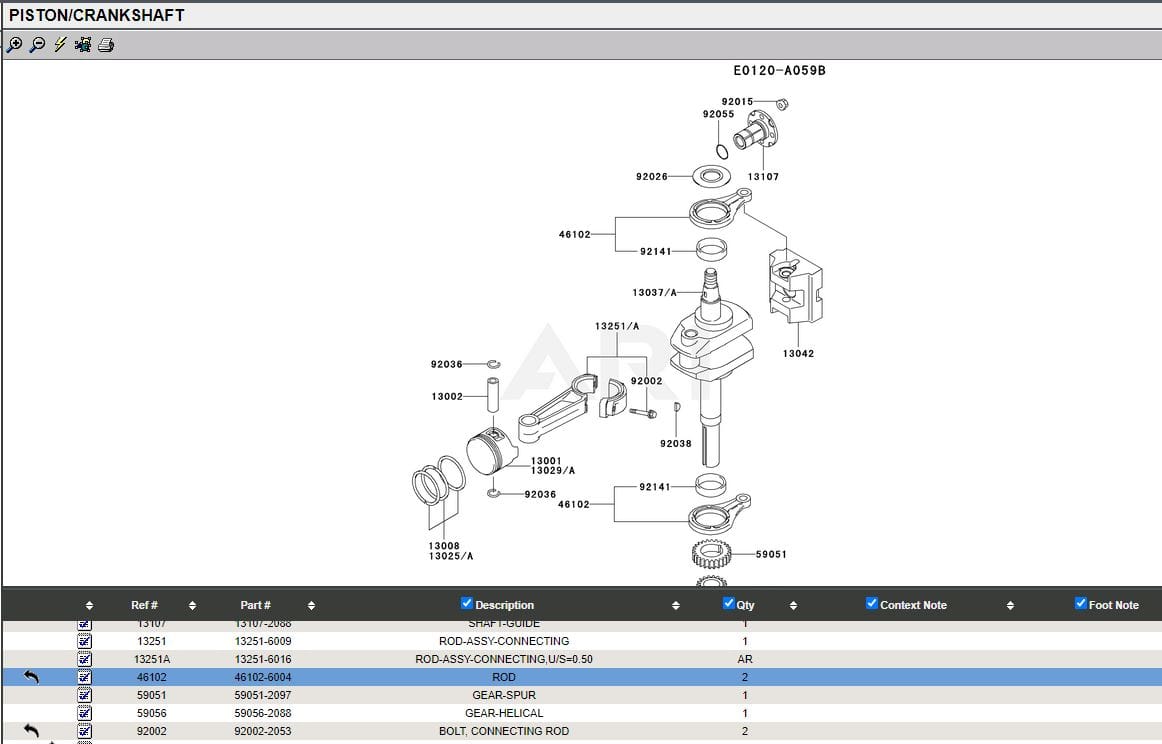 Genuine Kawasaki Crankshaft Rod 46102-6004 FC290V, FE290D, FE290R, HF100A