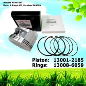Genuine Kawasaki 13001-2185, 13008-6059 Piston & Rings STD Standard FE400D