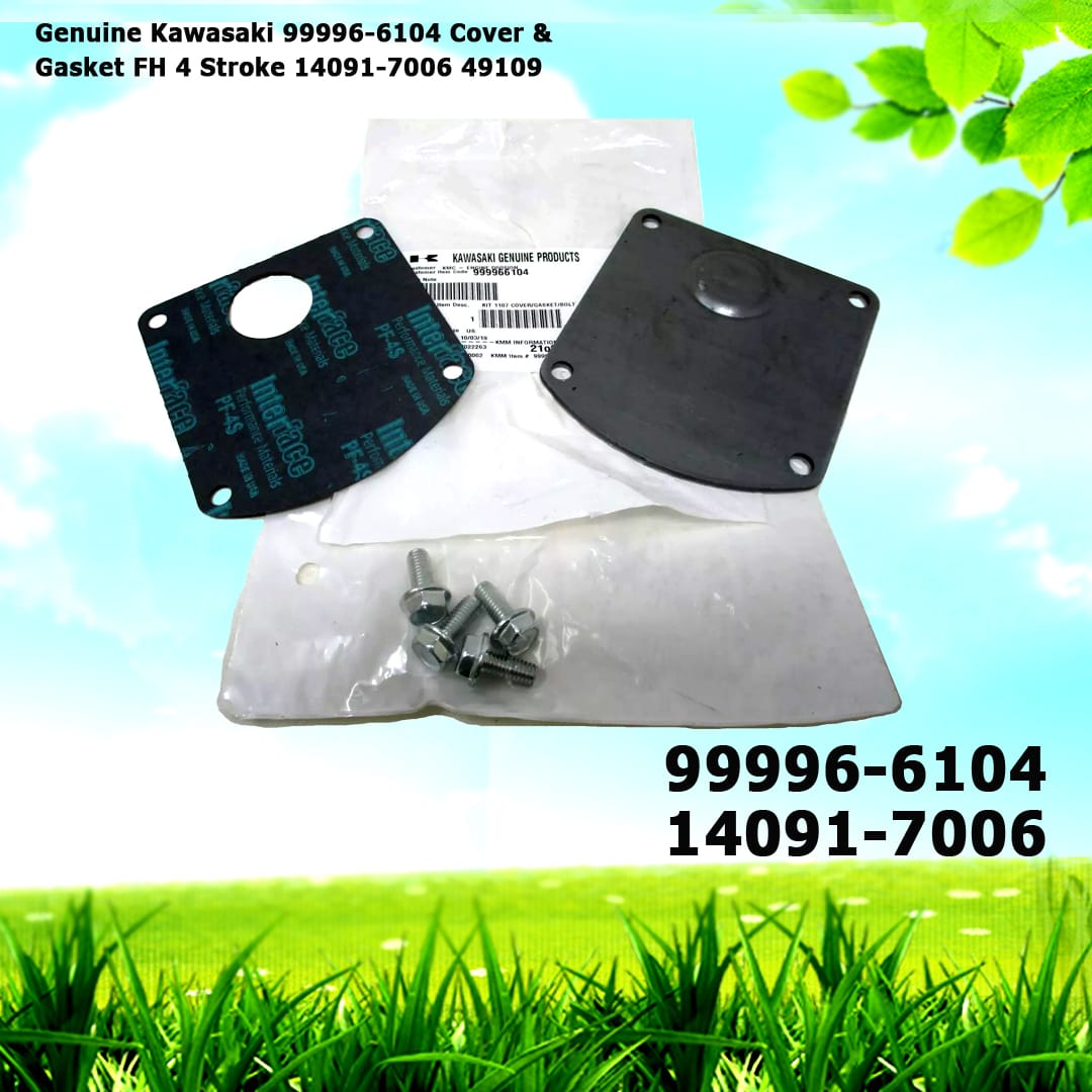 Genuine Kawasaki 99996-6104 Kit, Cover & Gasket & Bolt for FH 4 Stroke 14091-7006, 49109-7002