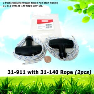 2 Genuine Oregon Recoil Pull Start Handle 31-911 with 31-140 Rope 1/8" Dia.