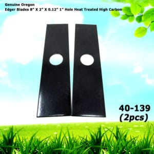 2 Genuine Oregon 40-139 Edger Blades 8” X 2” X 0.12” 1” Hole Heat Treated  High Carbon