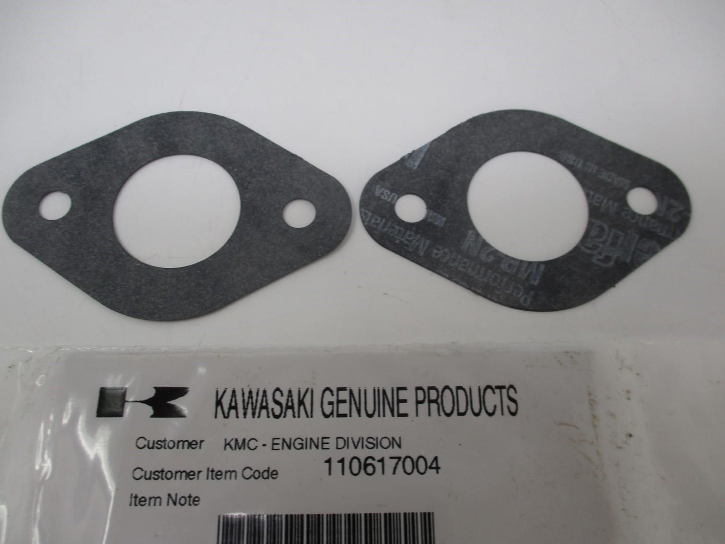 2 Genuine Kawasaki 11061-7004 Manifold Carburetor Gasket FH381V FH430V FX481V - Image 3