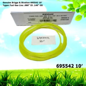Genuine Briggs & Stratton 695542 10' Tygon Fuel Gas Line .080” ID .140” OD