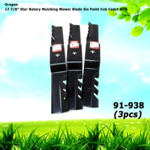 3 Genuine Oregon 91-938 17 7/8" Star Rotary Mulching Mower Blade Six Point Cub Cadet MTD