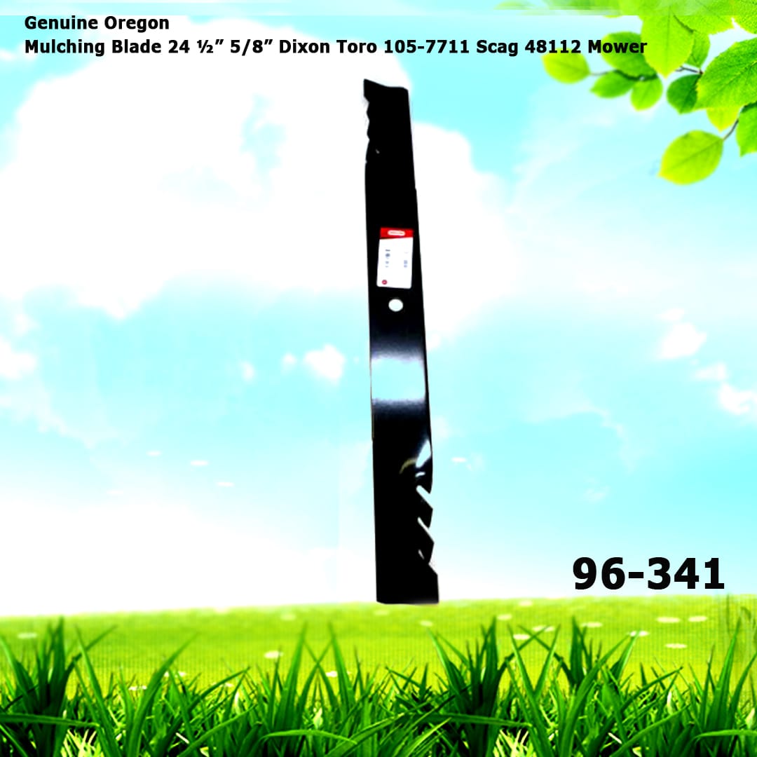 Genuine Oregon 96-341 Mulching Blade 24 ½” 5/8” Dixon Toro 105-7711 Scag 48112 Mower