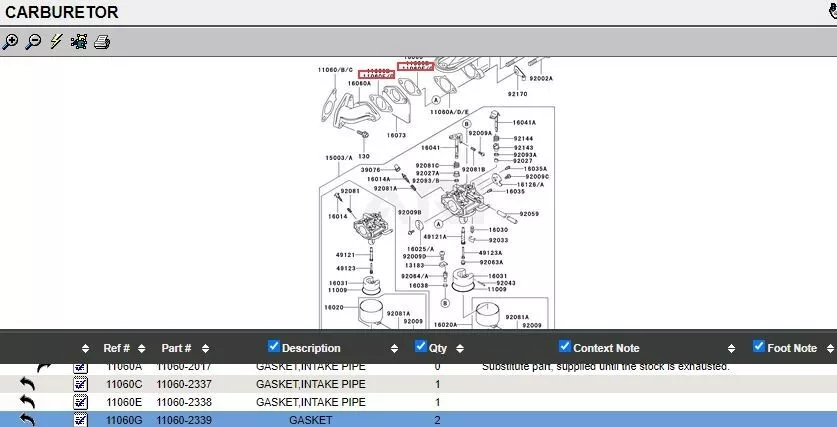 2 Genuine Kawasaki 11060-2339 Carburetor Gasket FB460V FC401V FC420V 15003-2183 - Image 5