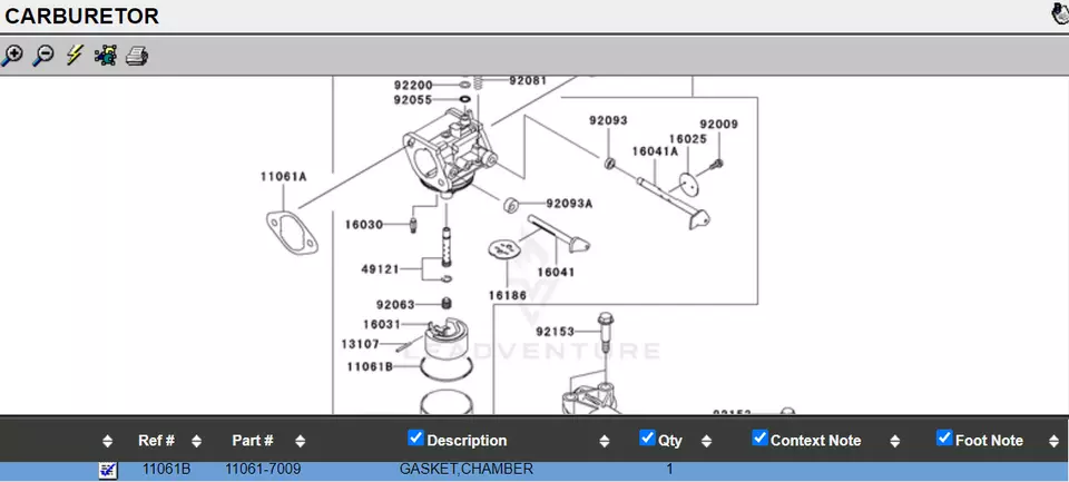 Genuine Kawasaki 11061-7010 Carburetor Chamber Bowl Gasket FH381V FH430V FH480 - Image 4