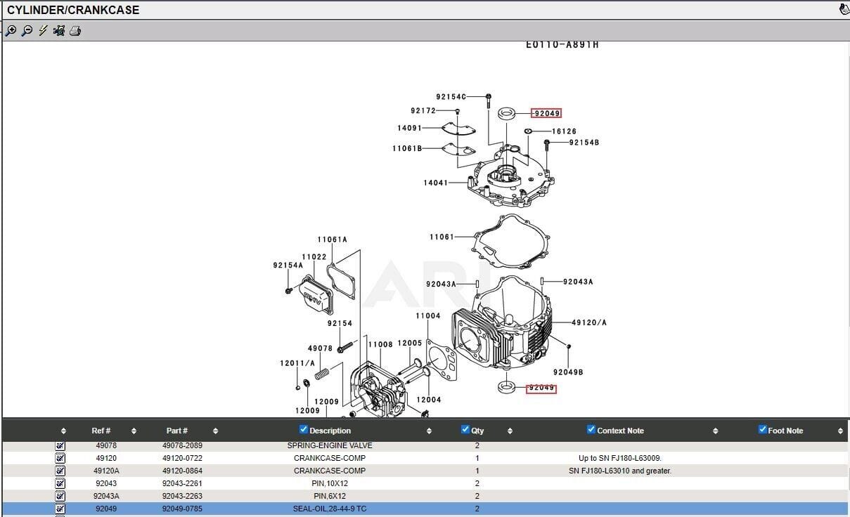 Genuine Kawasaki 92049-0859 Crankcase Oil Seal FJ180V TimeMaster 30" - Image 5