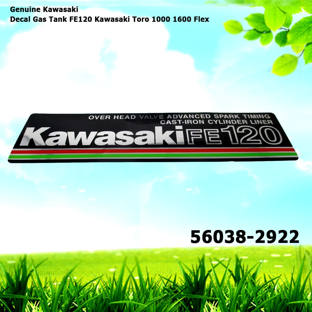 Genuine Kawasaki 56038-2922 Decal Gas Tank FE120 Kawasaki Toro