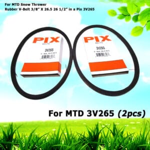 2 For MTD Rubber Snow Thrower V-Belts 3/8” x 26 1/2”