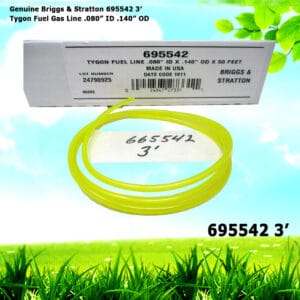 Genuine Briggs & Stratton 695542 3' Tygon Fuel Gas Line .080” ID .140” OD