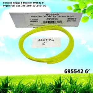 Genuine Briggs & Stratton 695542 6' Tygon Fuel Gas Line .080” ID .140” OD