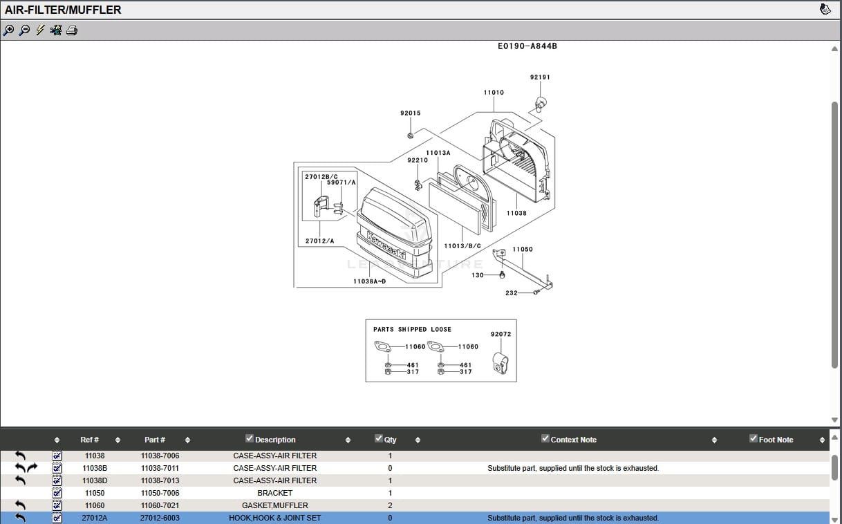 4 Genuine Kawasaki 27012-6003 Hook Joint Clips for 11010-7013 Air Filter FH580V - Image 6