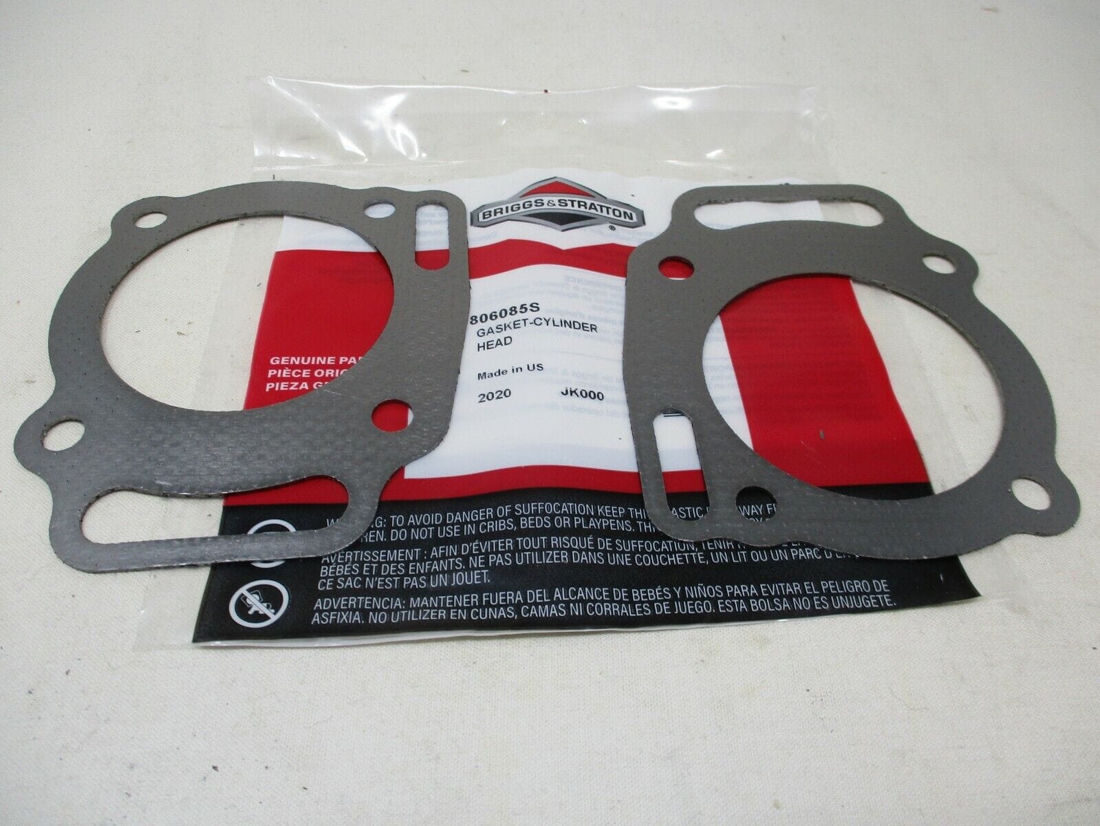 2 Genuine Briggs & Stratton 806085S Head Gaskets Toro MD Twin Cylinder - Image 2