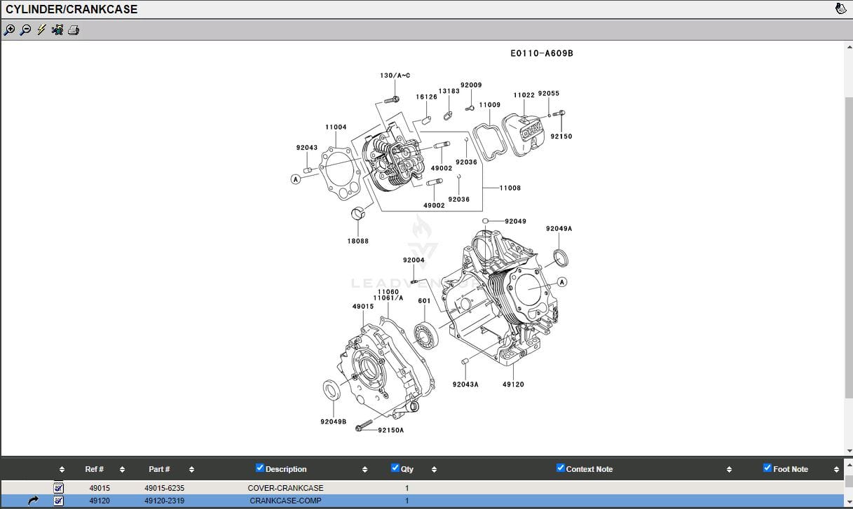 Genuine Kawasaki 49120-0806 49120-2319 Crankcase Block FE400D - Image 9