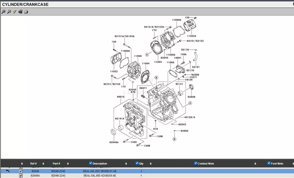 Genuine Kawasaki 92049-2243 Crankshaft Oil Seal FD671D FD750D FD791D Horizontal - Image 5
