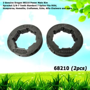 2 Genuine Oregon 68210 Power Mate Rim Sprocket 3/8-7 Tooth Standard 7 Spline Fits Stihl, Husqvarna, Homelite, Craftsman, Echo, Allis Chalmers and more