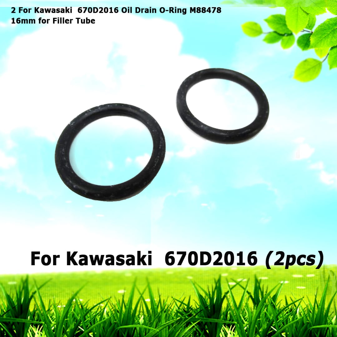 2 For Kawasaki  670D2016 Oil Drain O-Ring M88478 16mm for Filler Tube