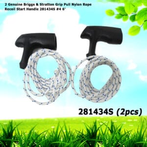 2 Genuine Briggs & Stratton Grip Pull Nylon Rope Recoil Start Handle 281434S #4 6'