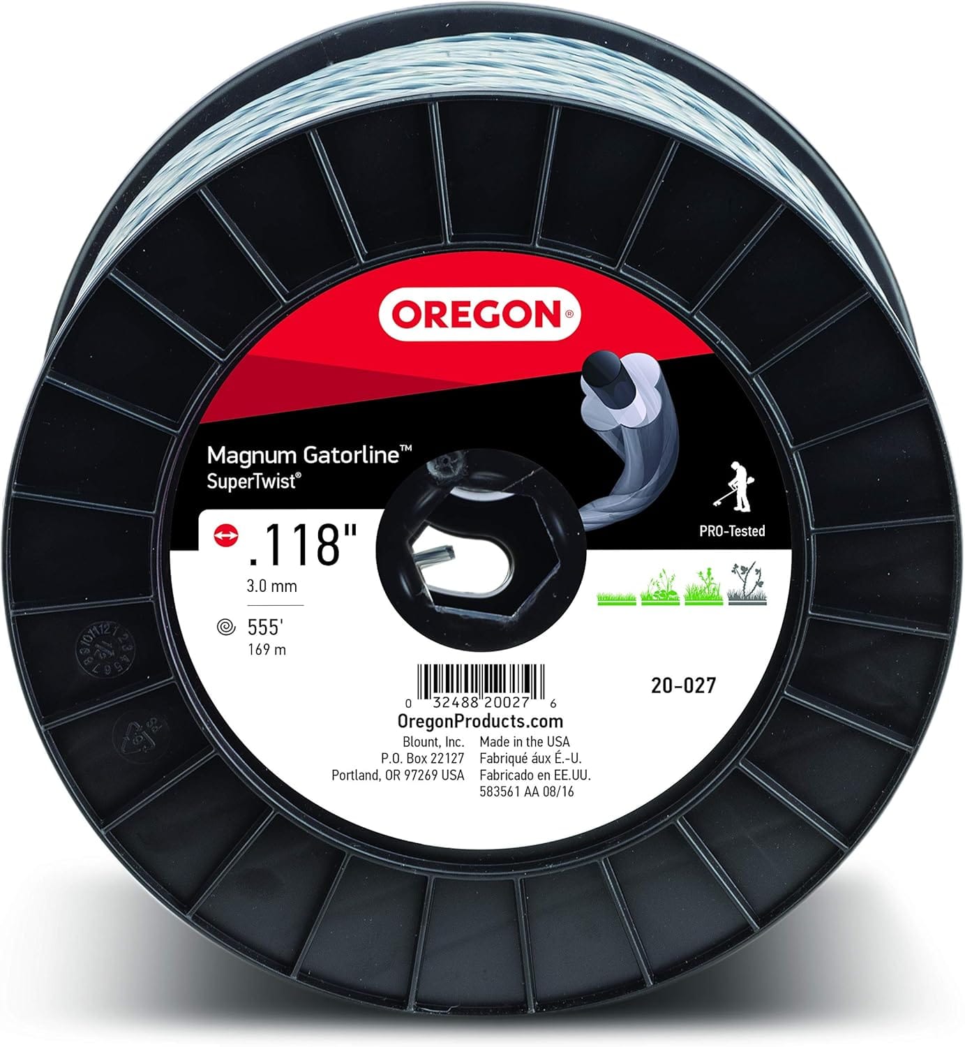 Oregon 20-027 Magnum Gatorline Supertwist Trimmer Line, .118" x 555'