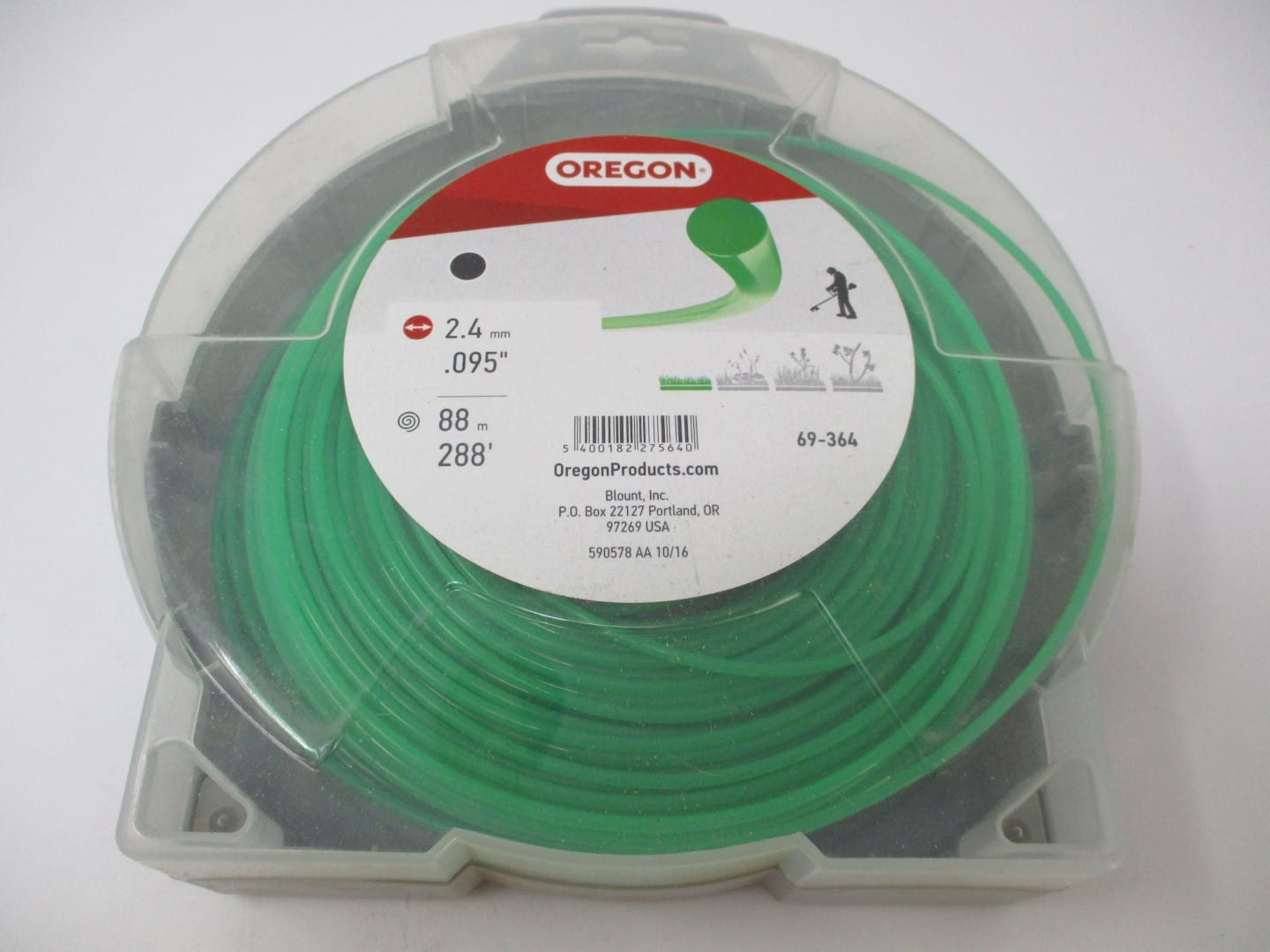 Oregon 69-364 Round String Trimmer Line 1lb Roll Green .095" x 288'