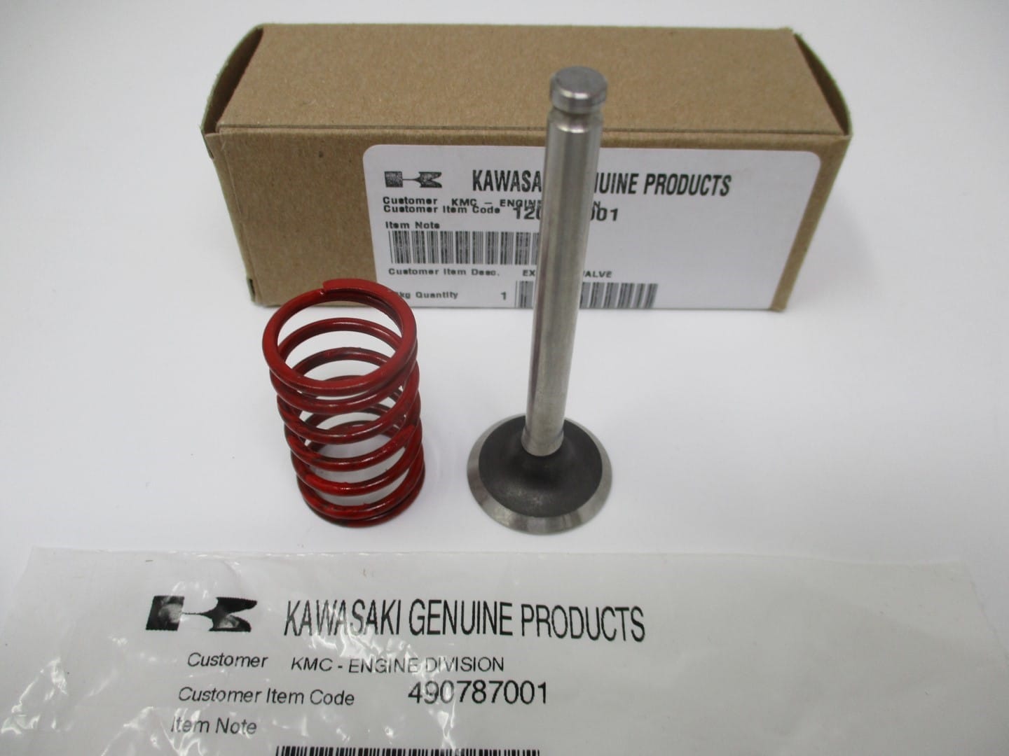 Genuine Kawasaki 12004-7001 Intake Valve & 49078-7001 Spring for FH451V FH500V - Image 2
