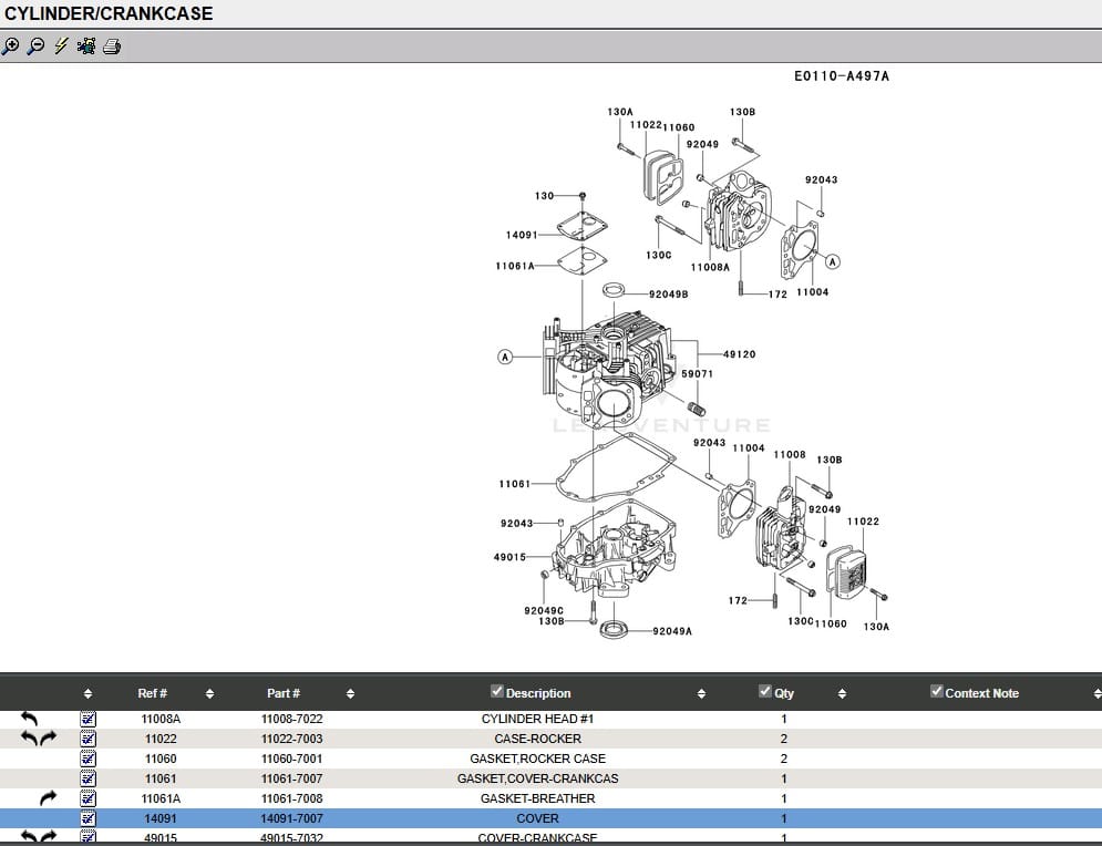 Genuine Kawasaki 14091-7007 Breather Gasket Cover FH381V FH430V FH480V - Image 2