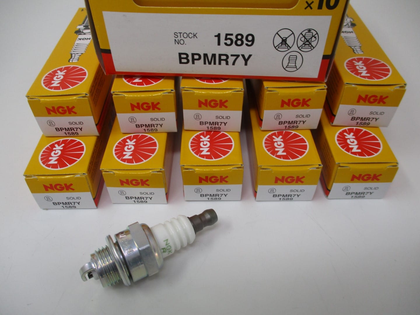 10 Genuine NGK 1589 BPMR7Y V-Power Plug Lawn Mower V-Power - Image 2