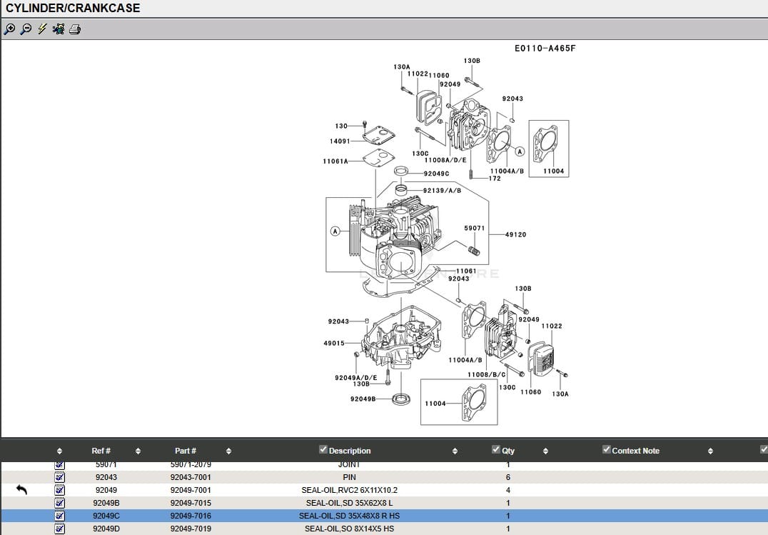Genuine Kawasaki 92049-7015 & 92049-7016 Crankcase Oil Seal FH430V - Image 5