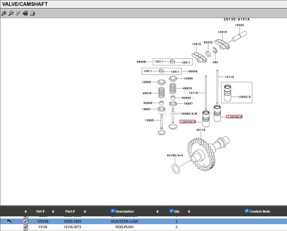 Genuine Kawasaki 12025-2003 Adjuster Lash Push Rods FE350D FE400D - Image 6