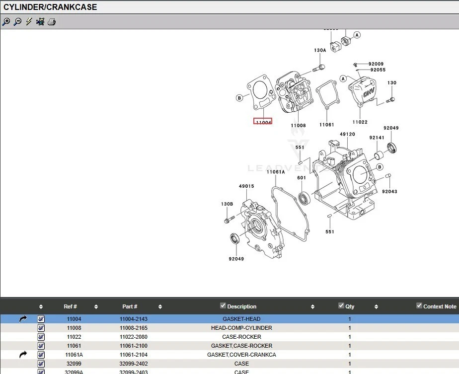 Genuine Kawasaki 11004-2143 Head Gasket FJ100D 11004-2147 - Image 4