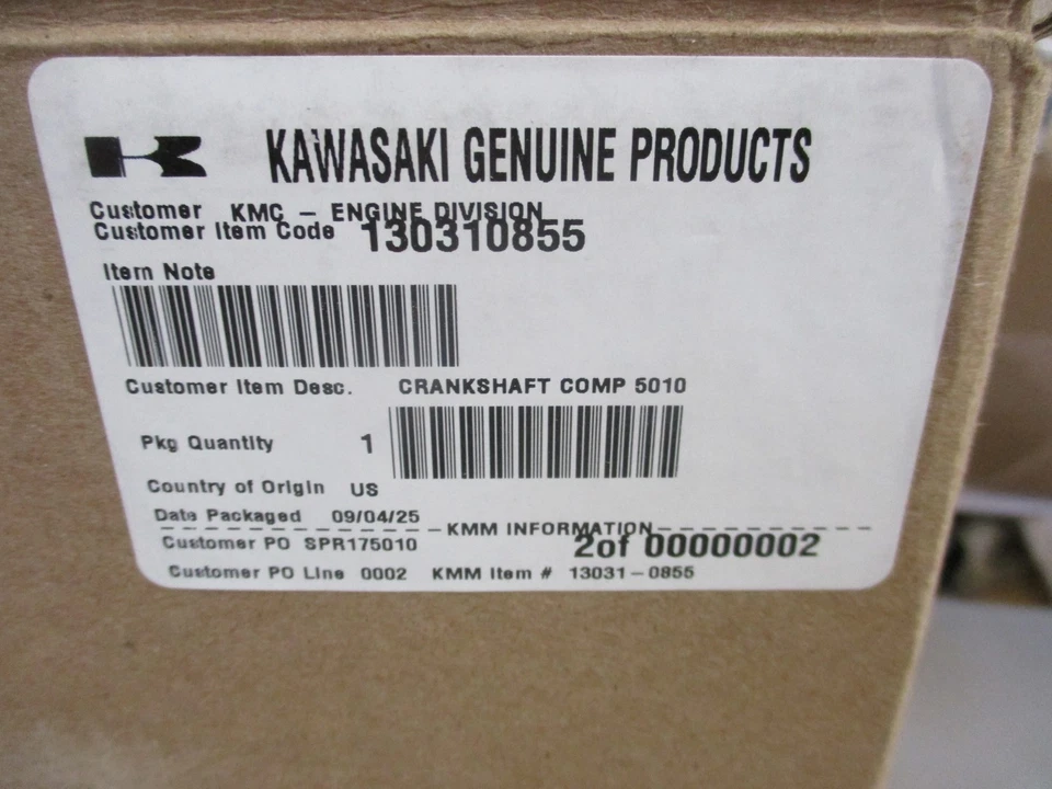 Genuine Kawasaki 13031-0855 Crankshaft 3 15/16” FX921V FXT00V 13031-7074 1000 - Image 3