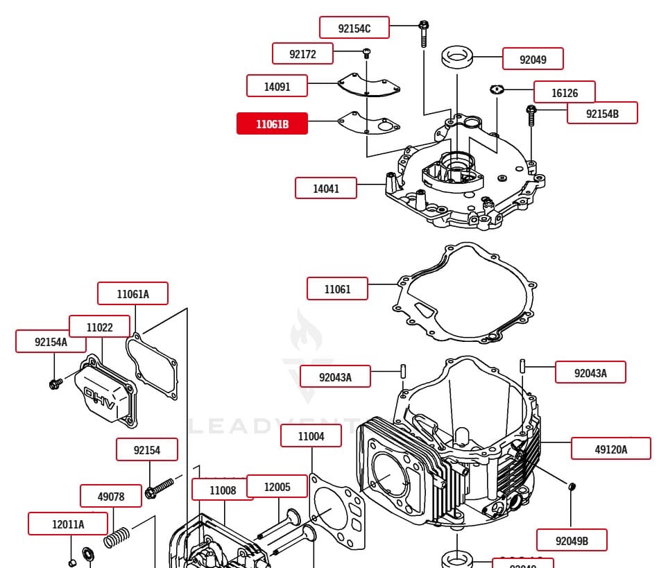 Genuine Kawasaki OEM 11061-2213 breather gasket for FJ180V engine