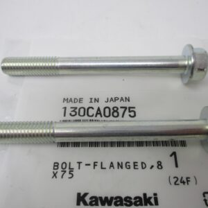 Genuine Kawasaki OEM 130CA0875 flanged head bolt 2-pack 8mm x 75mm for FH series engines